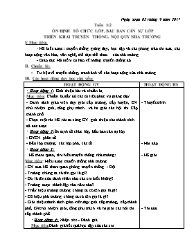 Giáo án Hoạt động ngoài giờ lên lớp Lớp 2 - Năm học 2017-2018