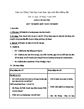 Giáo án Kể chuyện Lớp 2 - Bài: Một trí khôn hơn trăm trí khôn - Năm học 2019-2020