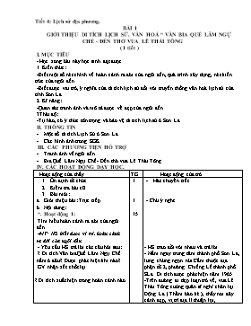 Giáo án Lịch sử địa phương (Bản 3 cột)