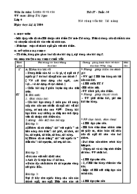 Giáo án Luyện từ và câu Lớp 4 - Tiết 39: Mở rộng vốn từ - Đồng Thị Ngọc