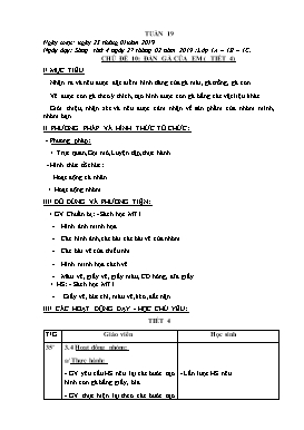 Giáo án Mĩ thuật Khối 1 - Tuần 19 - Năm học 2018-2019