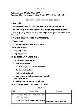 Giáo án Mĩ thuật Khối 1 - Tuần 25 - Năm học 2018-2019