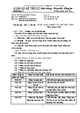 Giáo án môn Mĩ thuật Đan Mạch Lớp 1 - Nguyễn Đình Thái