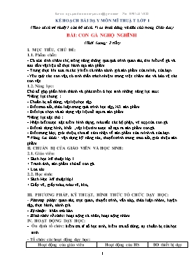 Giáo án môn Mĩ thuật Lớp 1 - Bài: Con gà ngộ nghĩnh