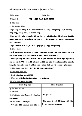 Giáo án môn Tập đọc Lớp 5 (Bản 2 cột)