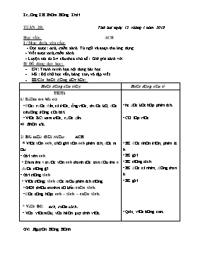 Giáo án môn Tiếng Việt Lớp 1 - Tuần 20 - Năm học 2017-2018 - Nguyễn Hồng Hạnh