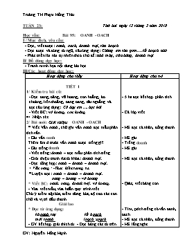 Giáo án môn Tiếng Việt Lớp 1 - Tuần 23 - Năm học 2017-2018 - Nguyễn Hồng Hạnh