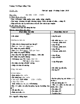 Giáo án môn Tiếng Việt Lớp 1 - Tuần 24 - Năm học 2017-2018 - Nguyễn Hồng Hạnh