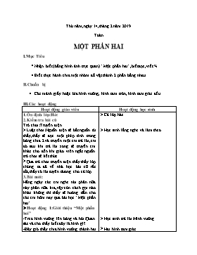 Giáo án môn Toán Lớp 2 - Bài: Một phần hai - Trương Trọng Nhân