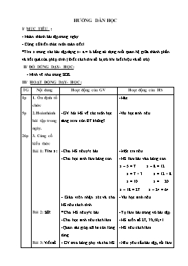 Giáo án môn Toán Lớp 2 (Bản 4 cột)