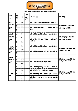 Giáo án Mỹ thuật Đan Mạch cấp Tiểu học - Học kỳ I - Năm học 2019-2020