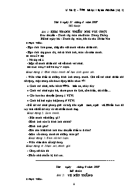 Giáo án Mỹ thuật Lớp 1 - Bài 1 đến 25 - Lê Văn Kỳ