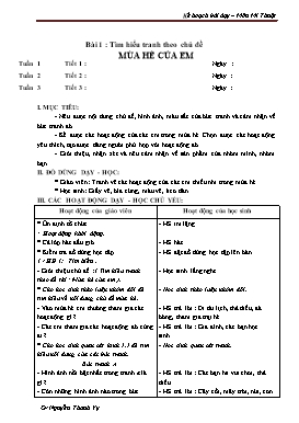 Giáo án Mỹ thuật Lớp 2 - Nguyễn Thanh Vy