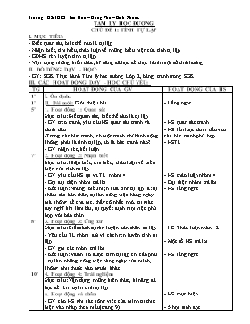 Giáo án Tâm lý học đường - Chủ đề 1+2 - Trường TH&THCS Tân Hòa