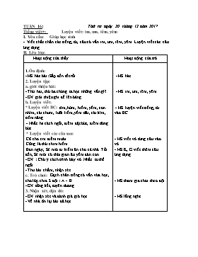 Giáo án tăng cường môn Tiếng Việt Lớp 1 - Tuần 16 - Năm học 2017-2018