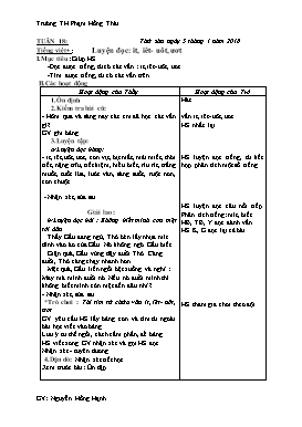 Giáo án tăng cường môn Tiếng Việt Lớp 1 - Tuần 18 - Năm học 2017-2018 - Nguyễn Hồng Hạnh