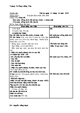 Giáo án tăng cường môn Tiếng Việt Lớp 1 - Tuần 20 - Năm học 2017-2018 - Nguyễn Hồng Hạnh