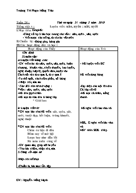 Giáo án tăng cường môn Tiếng Việt Lớp 1 - Tuần 24 - Năm học 2017-2018 - Nguyễn Hồng Hạnh