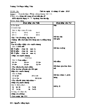Giáo án tăng cường môn Toán Lớp 1 - Tuần 20 - Năm học 2017-2018 - Nguyễn Hồng Hạnh