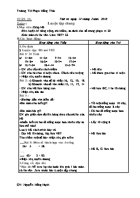 Giáo án tăng cường môn Toán Lớp 1 - Tuần 23 - Năm học 2017-2018 - Nguyễn Hồng Hạnh