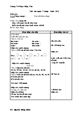 Giáo án tăng cường môn Toán Lớp 1 - Tuần 24 - Năm học 2017-2018 - Nguyễn Hồng Hạnh