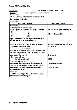 Giáo án tăng cường môn Toán Lớp 1 - Tuần 26 - Năm học 2017-2018 - Nguyễn Hồng Hạnh