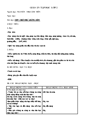 Giáo án Tập đọc Lớp 2 - Bài: Con chó nhà hàng xóm - Nguyễn Thị Cẩm Tiên