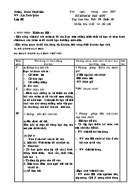 Giáo án Tập làm văn Lớp 4 - Tiết 39: Kiểm tra viết - Lê Tuấn Quân