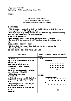 Giáo án Thể dục Lớp 2 - Năm học 2013-2014