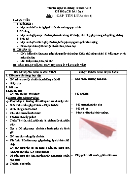 Giáo án Thủ công Lớp 2 - Bài: Gấp tên lửa - Năm học 2018-2019