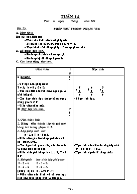 Giáo án Toán Lớp 1 - Tuần 14 (Bản 3 cột)