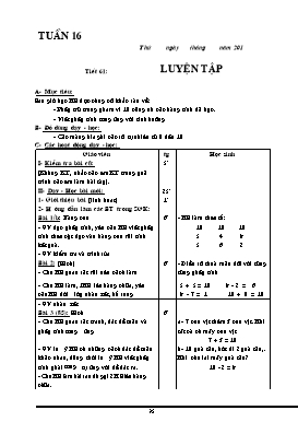 Giáo án Toán Lớp 1 - Tuần 16 (Bản 3 cột)