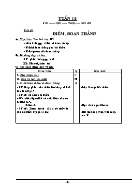 Giáo án Toán Lớp 1 - Tuần 18 (Bản 3 cột)