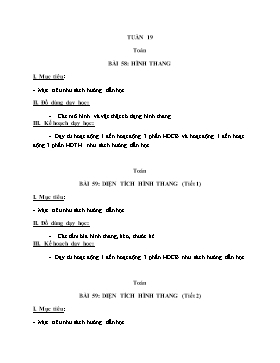 Giáo án Toán Lớp 5 - Học kỳ II