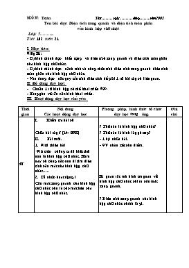 Giáo án Toán Lớp 5 - Tiết 102: Diện tích xung quanh và diện tích toàn phần của hình hộp chữ nhật