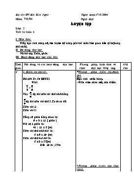 Giáo án Toán Lớp 5 - Tiết 16 đến 20 - Hà Kim Ngân