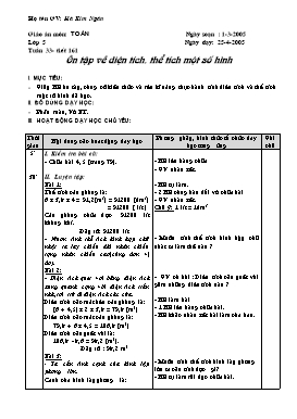 Giáo án Toán Lớp 5 - Tiết 161 đến 165 - Hà Kim Ngân