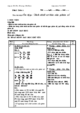 Giáo án Toán Lớp 5 - Tiết 2: Ôn tập Tính chất cơ bản của phân số - Nguyễn Thị Thu Thương