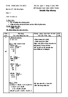 Giáo án Toán Lớp 5 - Tiết 76 đến 80 - Hà Kim Ngân