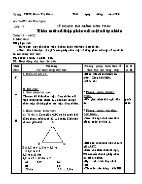 Giáo án Toán Lớp 5 - Tuần 11 - Hà Kim Ngân