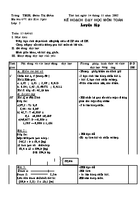 Giáo án Toán Lớp 5 - Tuần 13 - Hà Kim Ngân