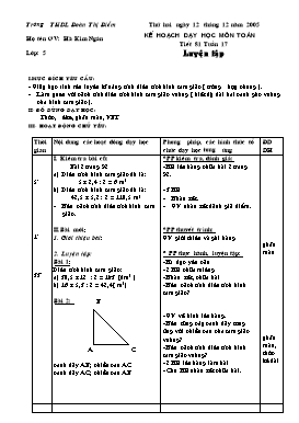 Giáo án Toán Lớp 5 - Tuần 17 - Hà Kim Ngân