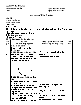 Giáo án Toán Lớp 5 - Tuần 19 đến 20 - Hà Kim Ngân