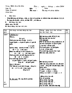 Giáo án Toán Lớp 5 - Tuần 29 - Trường THDL Đoàn Thị Điểm