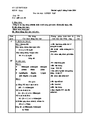 Giáo án Toán Lớp 5 - Tuần 34 - Lê Thuy Hảo