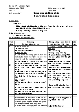 Giáo án Toán Lớp 5 - Tuần 7 - Hà Kim Ngân