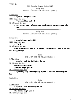 Giáo án Tổng hợp các môn Lớp 5 - Tuần 1 - Năm học 2017-2018
