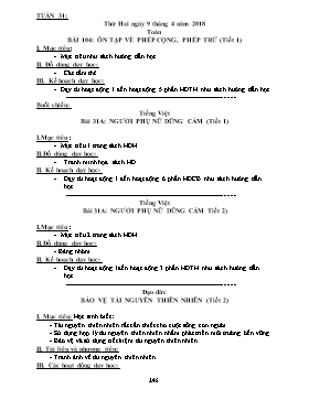 Giáo án Tổng hợp các môn Lớp 5 - Tuần 31 - Năm học 2017-2018