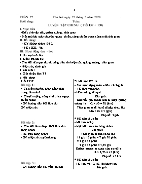 Giáo án Tổng hợp Lớ 5 - Tuần 27 đến 28 - Năm học 2019-2020