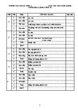 Giáo án Tổng hợp Lớp 1 - Tuần 10 - Năm học 2019-2020 - Trần Hồng Nương